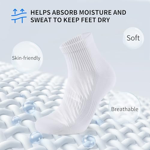 YORJOSOX 8 Paar Sneaker Socken Herren Baumwolle Quarters Sportsocken Atmungsaktives Mesh Quarter Laufsocken (DE/NL/SE/PL, Numerisch, 39, 42, Regular, Regular, Schwarz 8 Paar) 4
