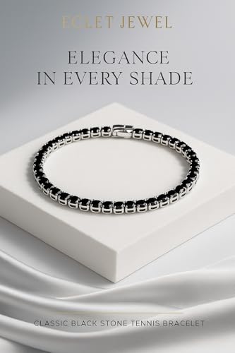 Image of BLACK PEARL Elegant Style Tennis Bracelet with Multicolour Zirconion Stones, Gold and Silver-Toned Bracelet For Women & Girls