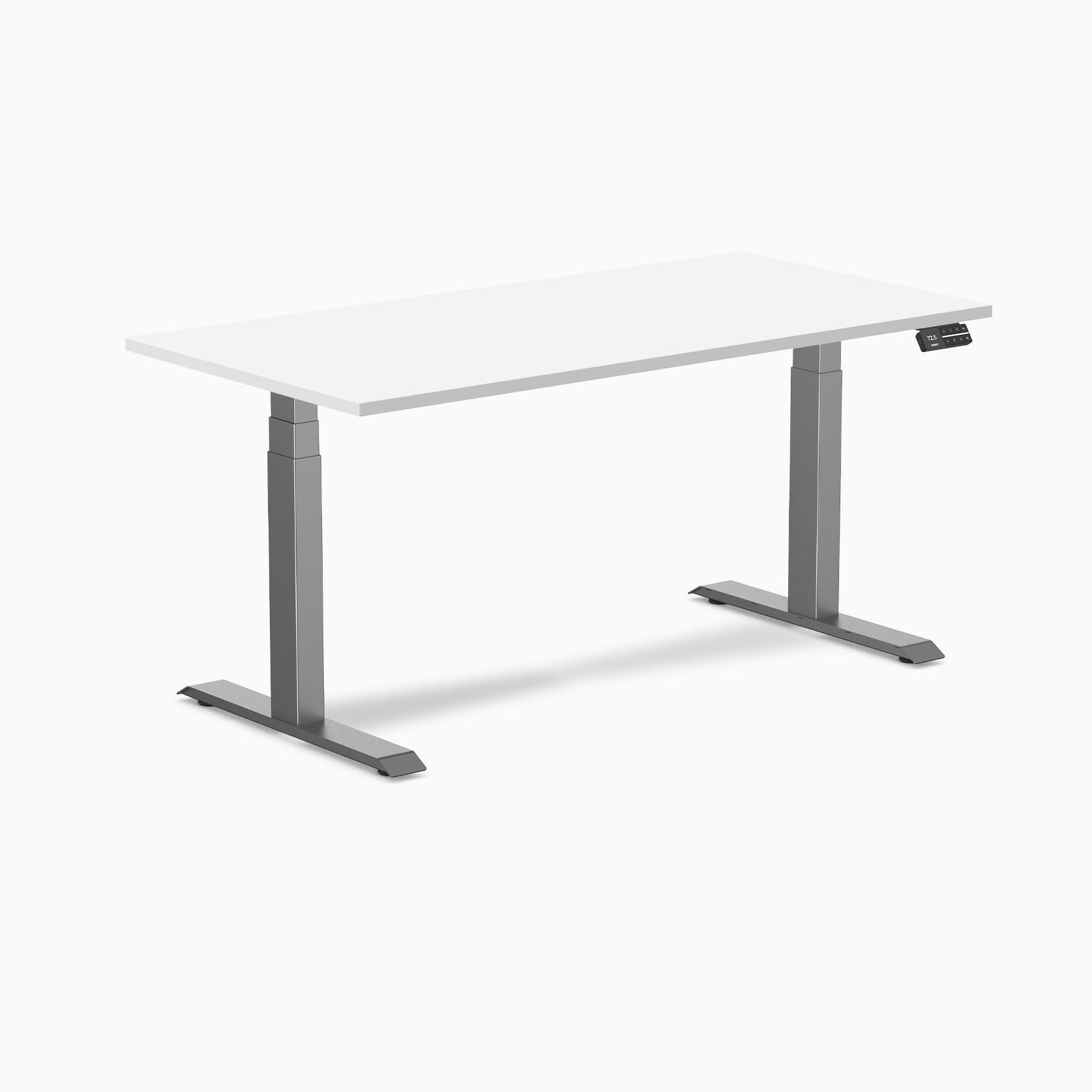Desky Dual Laminate Sit Stand Desk White 59.1" Space Gray
