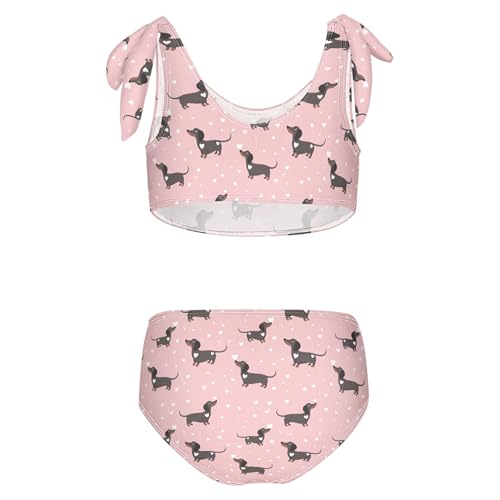 Image of Girls Tankini Swimsuit Bathing Suit Two Piece Bikini Summer Beach Swimwear with Adjustable Strap 3-12 Years