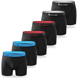 Fullluwaa Heren ondergoed, multipack heren boxershorts katoen ademend comfortabel zacht ondergoed slips voor mannen geen oprijslips geschikt voor sport dagelijks buiten 6 stuks – S, M, L, XL, XXL, XXXL