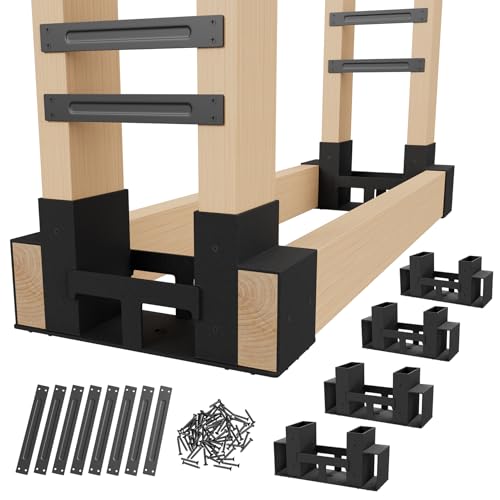 Jusgym 4 Pack Firewood Rack Outdoor Indoor, Heavy-Duty Plastic Firewood