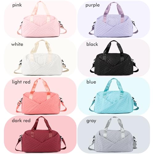 Quilted Duffle Bag for Women Girls - 30L, Personalized Weekender Overnight Bag with Shoe Compartment & Wet Pocket - Carry On Gym Bag with Name, Custom Gifts for Bridesmaid Mother (Black)3