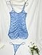 Aranmei Damen Sexy Babydoll-Dessous, Herz-Netz, Rüschenbesatz, Bügel, Nachtwäsche, Spitze, Babydoll, sexy Nachthemd, Blau, M