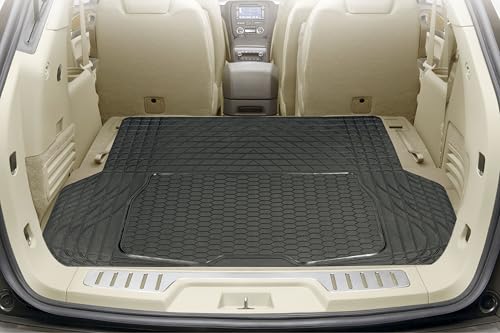 +PWR Car Parts Universal-Kofferraummatte aus Gummi. 100% PVC, Größe 108 x 140 cm. rutschfest und zuschneidbar. Schützt den Originalkofferraum.