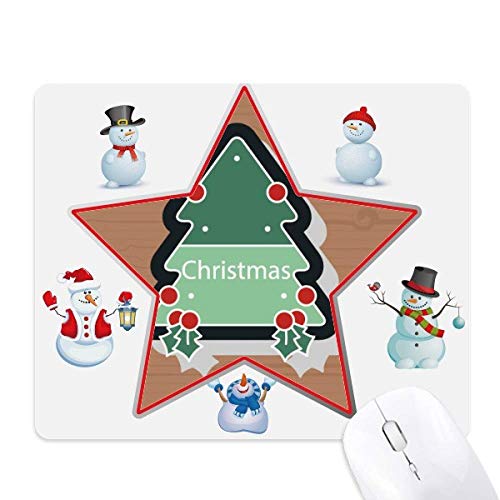 Tapis de souris Noël arbre de Noël bonhomme de neige étoile pour ordinateur et PC fixe