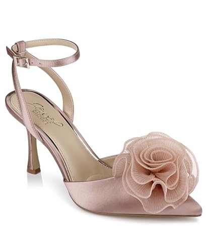 Jewel Badgley Mischka Taylee Satin Ankle Strap Stiletto Heels