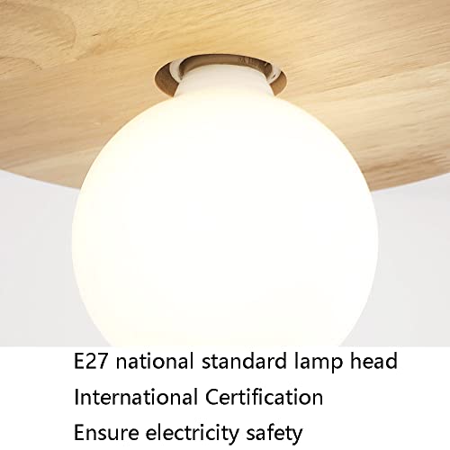 Lustre de restaurant suspension en bois massif, lampe E27 de plafond