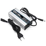 54,6 V 2A Lithium-Batterie ladegerät 48V Lithium-Batterie-Spezial ladegerät 54,6 V2A passt 13 String Lithium-Ionen-Akku Aluminium Legierung gehäuse lüfter stumm Silber und schwarz (Silber)