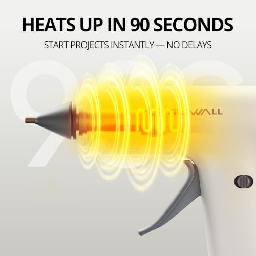Image of Tilswall Cordless Hot Glue Gun, Fast Preheating with 2Ah Built-in Battery | Hot Melt Glue Gun, 20 Premium Glue Sticks(7x140mm), Mini Glue Gun Ideal for Crafts, DIY Gift, Home Repairs W106s White
