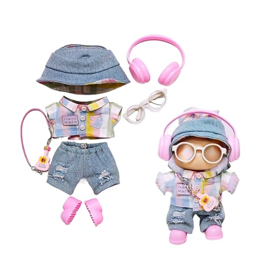 For Labubu Dimoo �� 7�_�Z�b�g �ʂ�����ݗp �����ւ� ���u�u �f�B���[�Ή� 15/17cm�l�`�̕� �V���c �W�[���Y �X�q �M�^�[�̃`���[�� �C �ዾ �w�b�h�z�� ���킢�� �g�����h �R�X�`���[�� ������ �l�`�x�r�[�� �Ȑl�`�̕� DI