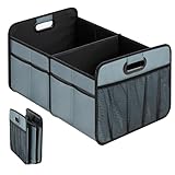 Simple Deluxe Organizador de maletero de automóvil para SUV, poliéster Oxford impermeable 600D y parte inferior
