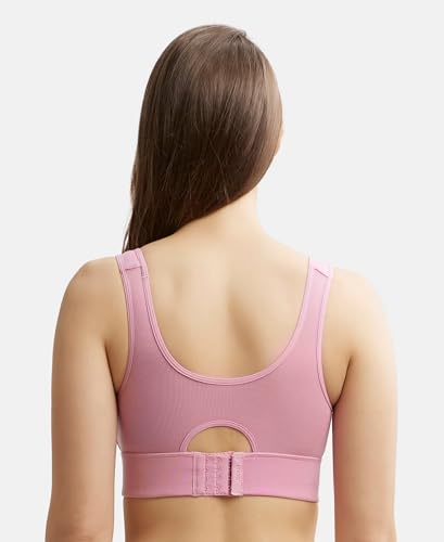 Image of Jockey JW12 Women Wirefree Padded Tencel Lyocell Elastane Stretch Full Coverage Lounge Bra with Stay Fresh Properties and Removable Pads