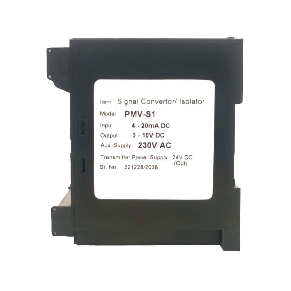 Electronic Signal Converter, Signal Isolator (Input 4-20mA to Output 0-10Vdc) for Energy Management and Power Distribution, Environmental Monitoring, Industrial Instrumentation,| Ace Autonix PMV-S1