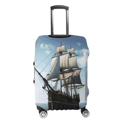 Travel Luggage Cover Elastic Washable Suitcase Cover Fashion Scratch-Resistant Baggage Covers Old Sailing Ship Suitcase Protector Fit 18-32 Inch Luggage4