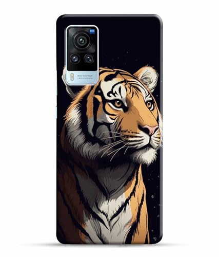 Image of Tiger Faces Animal Printed Hard Back Case Cover & Compatible for Vivo X60 Pro 5G | Vivo X60 Pro | V2046 (Multicolor) - D1807