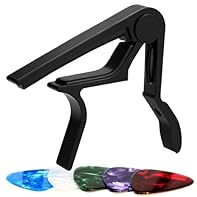 Enhanced Tone Clarity: Experience clearer, more defined tones with our capo guitar accessory, which maintains perfect intonation across all frets and enhances the natural sound of your guitar Quick-Release Black Guitar Capo for Seamless Transitions –...