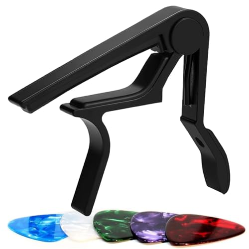 Guitar Capo for Acoustic & Electric Guitars Includes 1 Capo and 5 Picks for Free & Ideal for Musicians