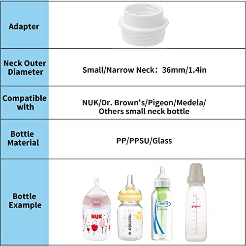 Portable Bottle Warmer + Adapter For Medela, Nuk, Dr Browns, Pigeon Small Narrow Neck Bottles (36Mm/1.4In) And Other Brand's Narrow Neck Bottles - Urmywo #TOP2