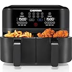 Chefman TurboFry Touch Dual Air Fryer, Maximize The Healthiest Meals With Double Basket Capacity, One-Touch Digital Controls And Shake Reminder For The Perfect Crispy And Low-Calorie Finish