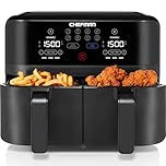 Chefman TurboFry 9-Qt. Dual-Basket Air Fryer with Sync Finish, One-Touch Digital Control, & Shake Reminder for Quick, Healthy, Family-Sized Meals, Black