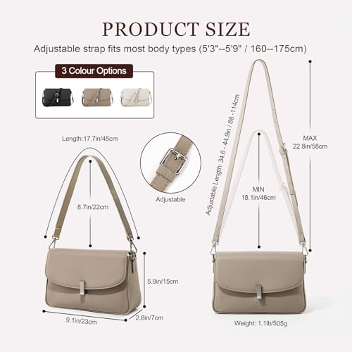 Leather Crossbody Bags for Women, Everyday Medium Purses Trendy, Women's Shoulder Handbags with Adjustable Strap4