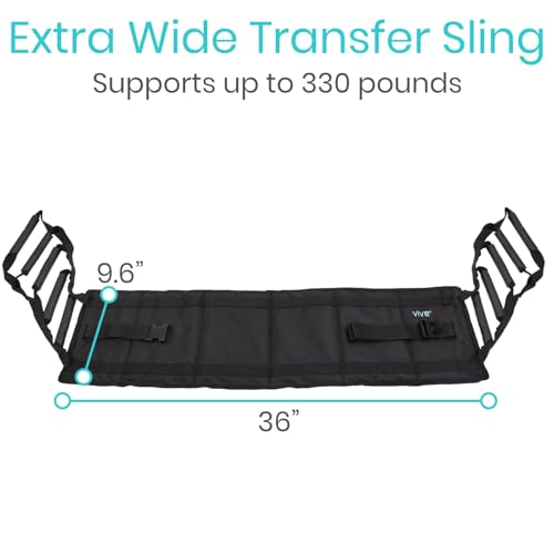 image for Vive Transfer Sling - Padded Assist Gait Belt - Heavy Duty Patient Lif