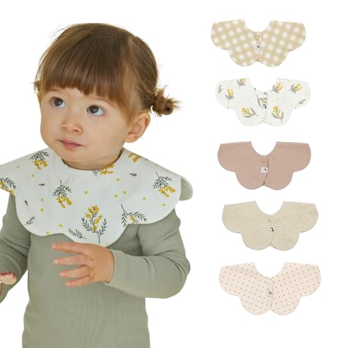 [Konny] Rj[xr[X^C 5Zbg Baby Bib 360°[O 悾ꂩ zE Vv ̎q j̎q xr[R[f oYj  v[g 5-11(Creamy Gingham, Mimosa, Oatme