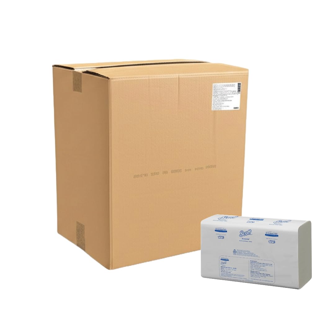 Kimberly-Clark Scott Multifold Paper Towels(M Fold),10 Packs,150 Pulls/Pack,Recycled Fiber(Total 1,500 Sheets)(60053)