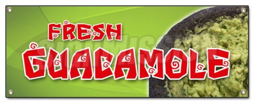 Guacamole Banner Sign Fresh Avocado dip Guac chip dip