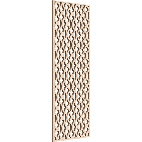 Image of 9 3 /8 inchW x 24 3 /8 inchH x 1 /4 inchT Resort Decorative Fretwork Wood Wall Panels, Red Oak