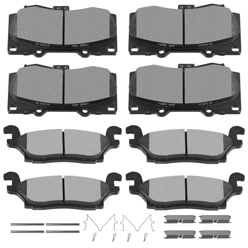 Ceramic Brake Pads Kits,SCITOO 8pcs Brakes Pads Set fit for 2006-2010 for Hummer H3,2009-2010 for Hummer H3T