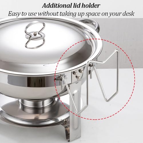 Set buffet con calentador alcohol acero inoxidable miniatura 4