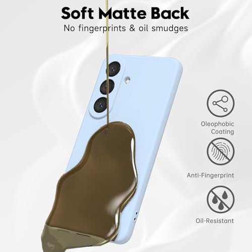 Image of DIZORO Microfiber Candy Case Compatible with Samsung S26 Plus 5G Smooth Touch Cushion Liquid Soft Silicone Gel Rubber Phone Cases Non-Slip Full Body Protective Shockproof Back Cover - Carolina