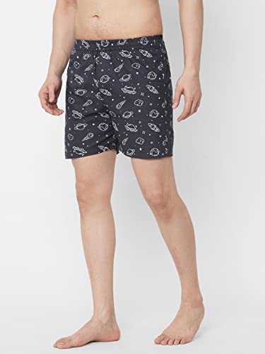 Image of Men's Cotton Printed Boxer Shorts (Men-Rocket)