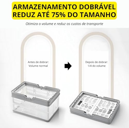 Caixa Organizadora Cesta Multiuso Dobrável Com Tampa