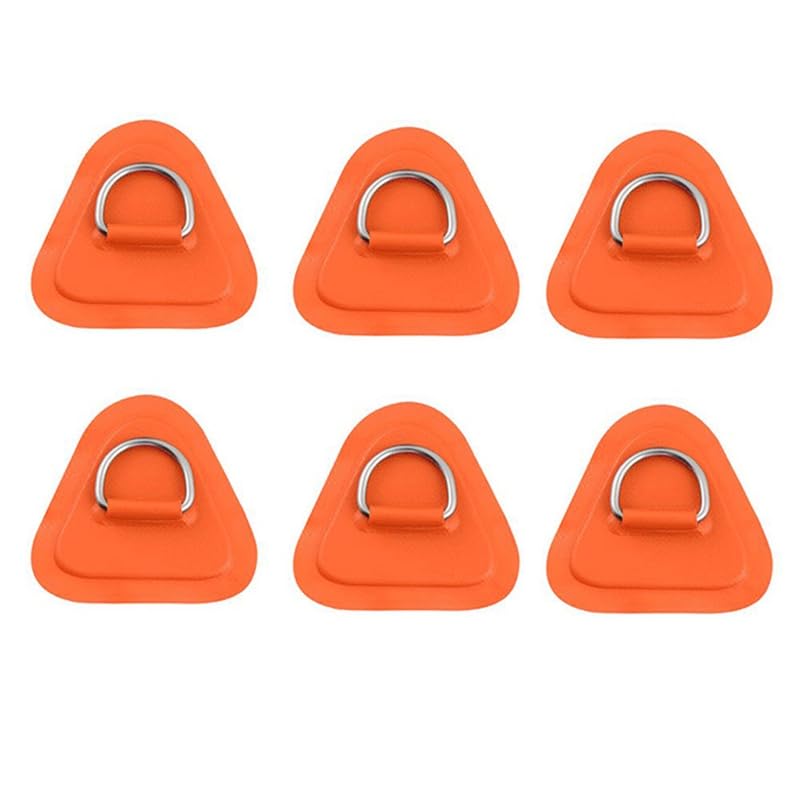 Blmirror 6 Piezas de Anillo en D para Inflable Kayak Sup, de PVC con Anillo en D Stand-Up Paddleboard Canoa Rafting Naranja