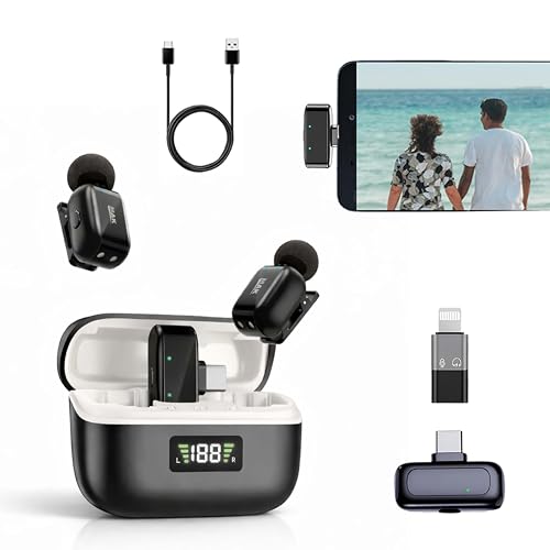 MAK Dual Wireless Mic for YouTube, 2-Voice Changer Feature, Activ...