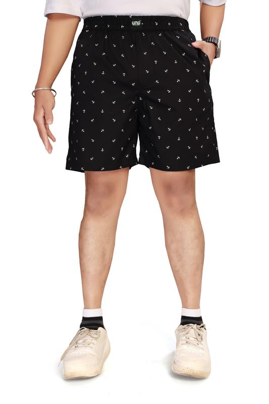 Image of UNOseven Shorts for Boys - 100% Cotton Printed with Side Pockets - Available from Size 7 Years to XL