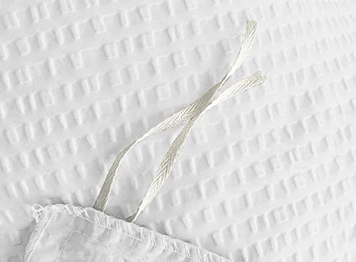 Nanko King Duvet Cover Set White Waffle Seersucker Boho Soft Luxury Microfiber Down Comforter Quilt Bedding Cover With Zipper Ties - Bohemia Modern Style For Men And Women Teen, 3Pc 104X90 Inch #TOP4