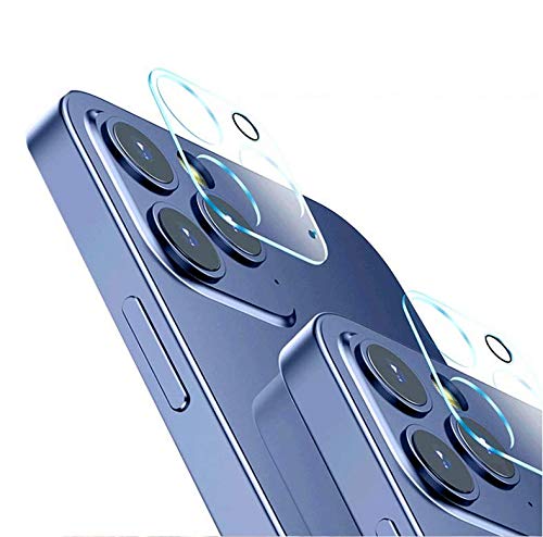 【国産ガラス使用 2枚入り 】 iphone12pro カメラフィルム 3眼 レンズ保護ガラス カメラ全面保護フィルム 日本旭硝子素材 硬度9H ラッシュ穴に黒ゴム カメラカバー ラウンドエッジ加工 ケースに干渉しにくい 意匠良品 (iPhone12pro