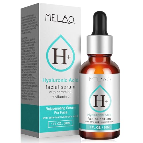 Hyaluronic Acid Serum for Face with Vitamin C, Ceramide - Smoothi...