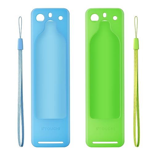 [2 Pack] Stouchi Silikonhülle für TV-Stick (3.Gen/4K), Sprachfernbedienung, Schutzhülle,rutschfeste,Stoßfeste Fernbedienungsabdeckung,Kompatibel mit Fernbedienung der 3.Gen (Grün&Himmelblau)