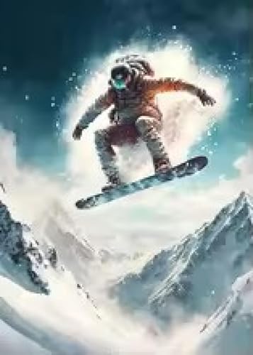 Peinture de décoration intérieure snowboard et affiches de sports d'hiver 60x80cm - 4