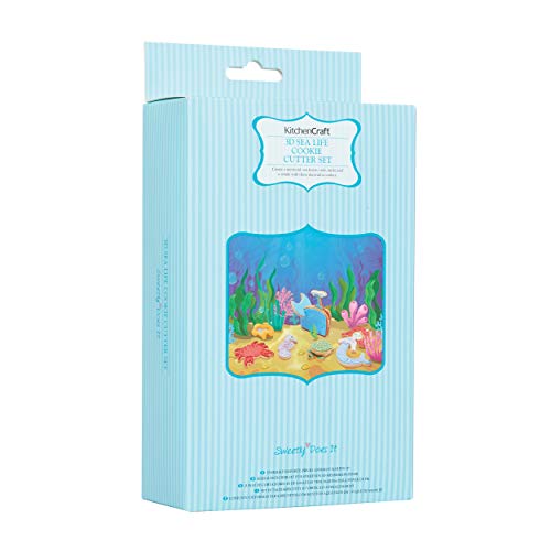 Coffret cadeau emporte-pièce KitchenCraft animaux marins 3D - 3