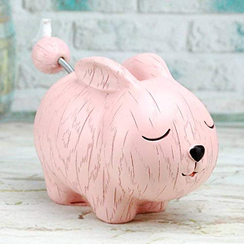 Mignon Creative Simple Résine Rose Lapin Statue : Tirelire et Artisanat