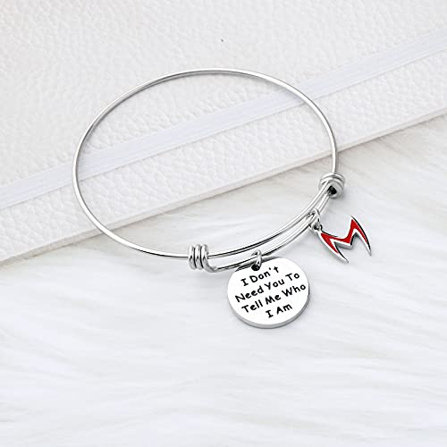 AKTAP Super Women Witch Gift Inspiring Super Hero Bracelets for Fans I Don't Need You To Tell Me Who I Am Helmet Bangle - Image 4