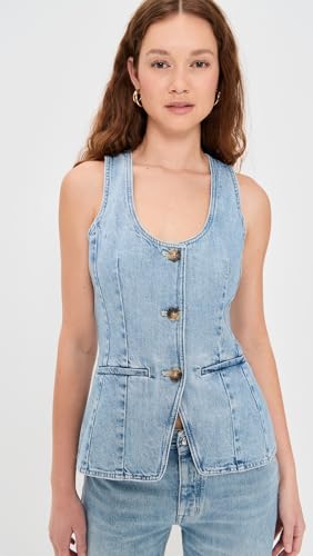 Madewell Women's Denim Scoop Neck Vest in Edmonson Wash2