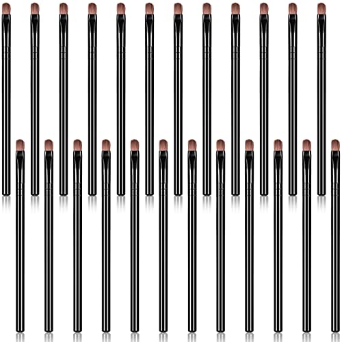 24 Pieces Under Eye Concealer Brush Eyebrow Contour Foundation Brush Synthetic Fiber Makeup Brushes Small Eyeliner Brush Mini Flat Eyebrow Brush for Concealing Blending Setting Makeup (Black)