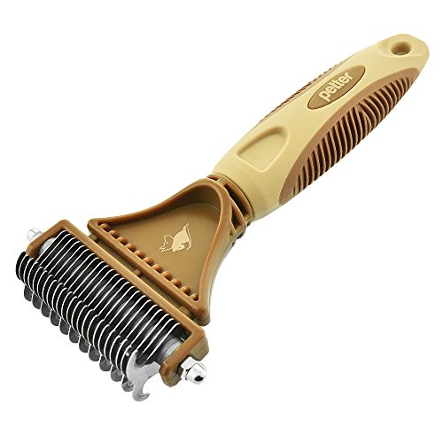 Super Effective Dematting Tool, Dog Grooming Comb By Petter, Safe & Easy, 2-Sided Dematting Rake-Tool For Any Breed, Coat Type & Size-Prevents & Removes All Tangles- Great Choice For Everyday Use